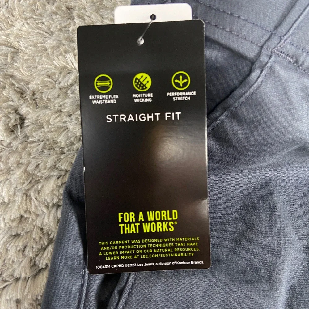 Lee Extreme Motion Shorts Mens 32 Navy Straight Fit Performance Stretch Work 10